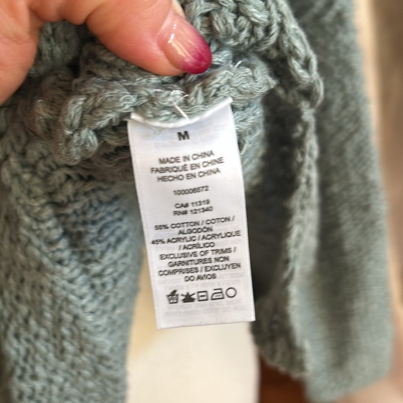 Dynamite Teal Cotton Sz M Tunic V-Neck Sweater - Picture 5 of 5